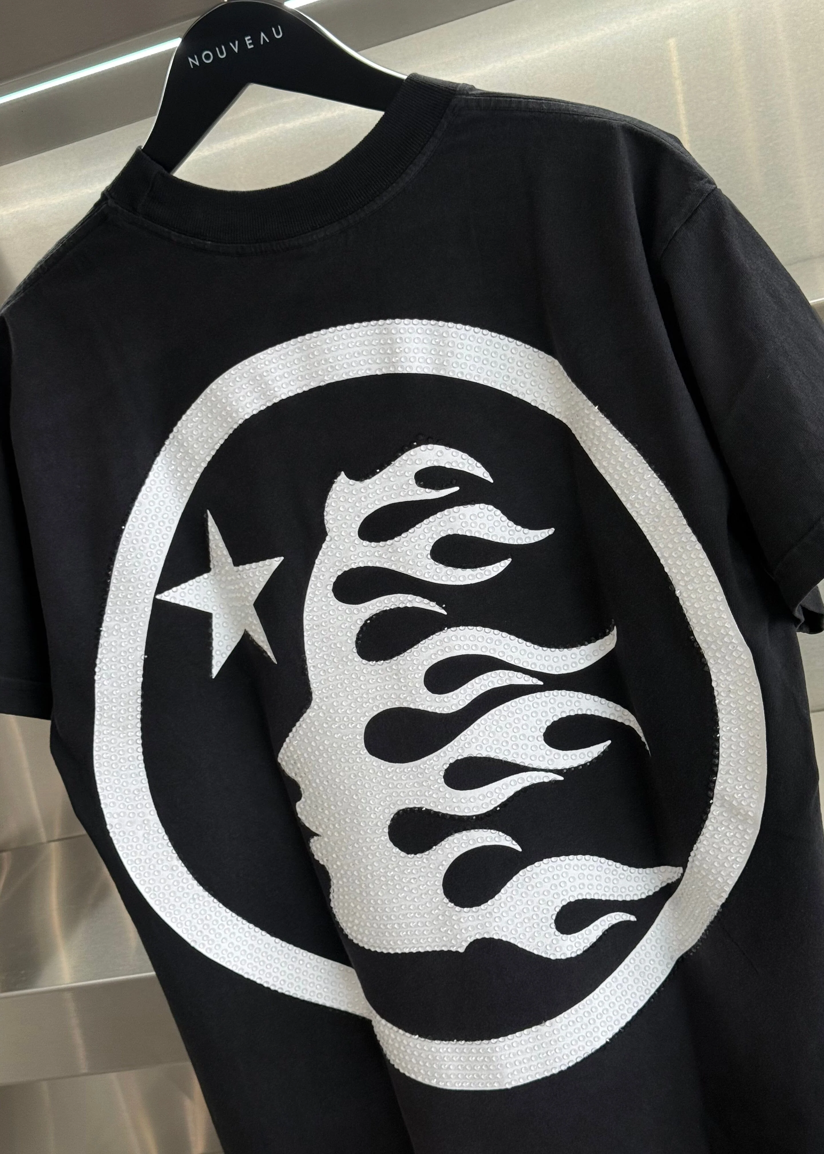 Hellstar | Classic Logo Tee (Rhinestones)  "Black" - Image 4