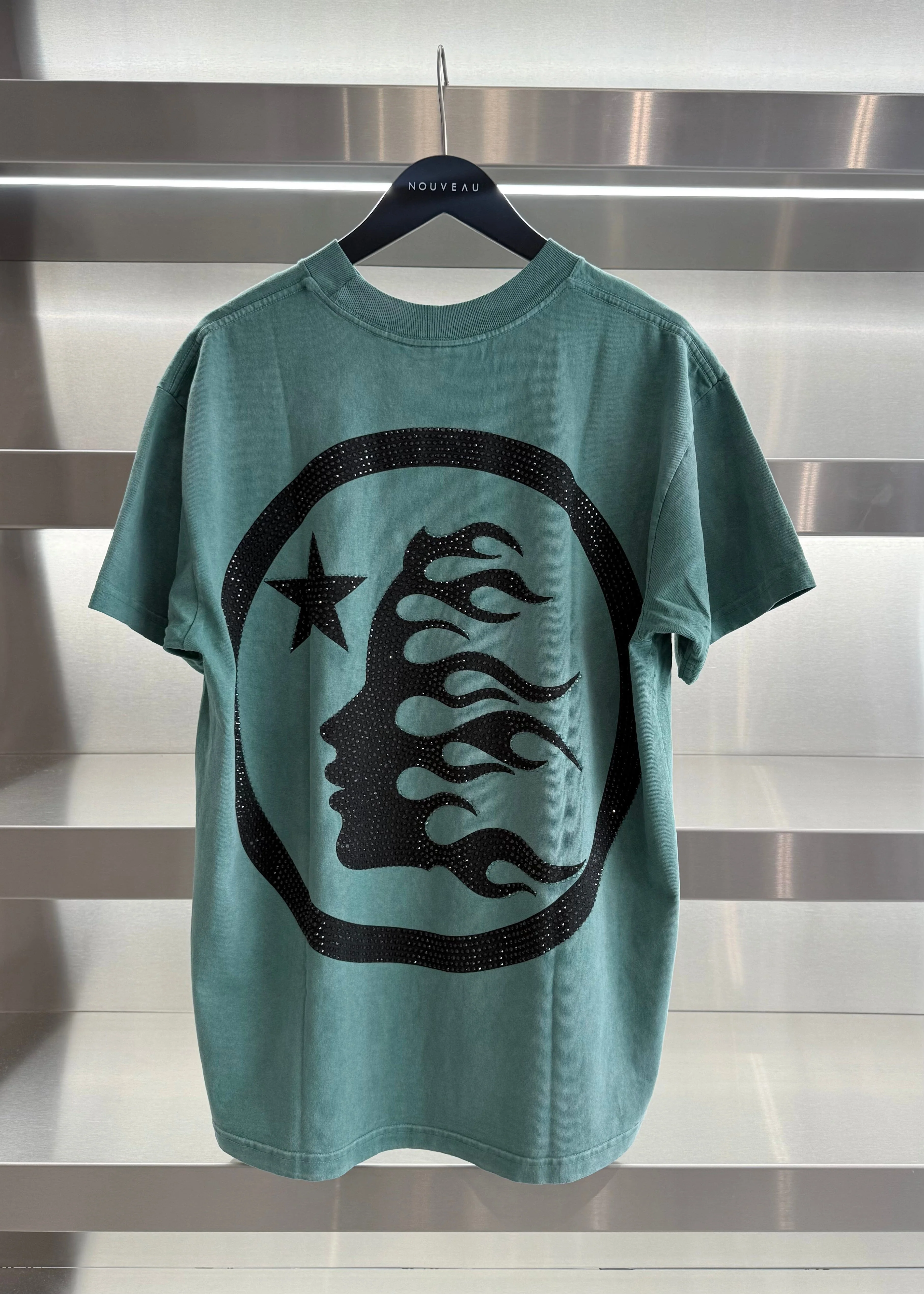 Hellstar | Classic Logo Tee (Rhinestones)  "Green" - Image 3