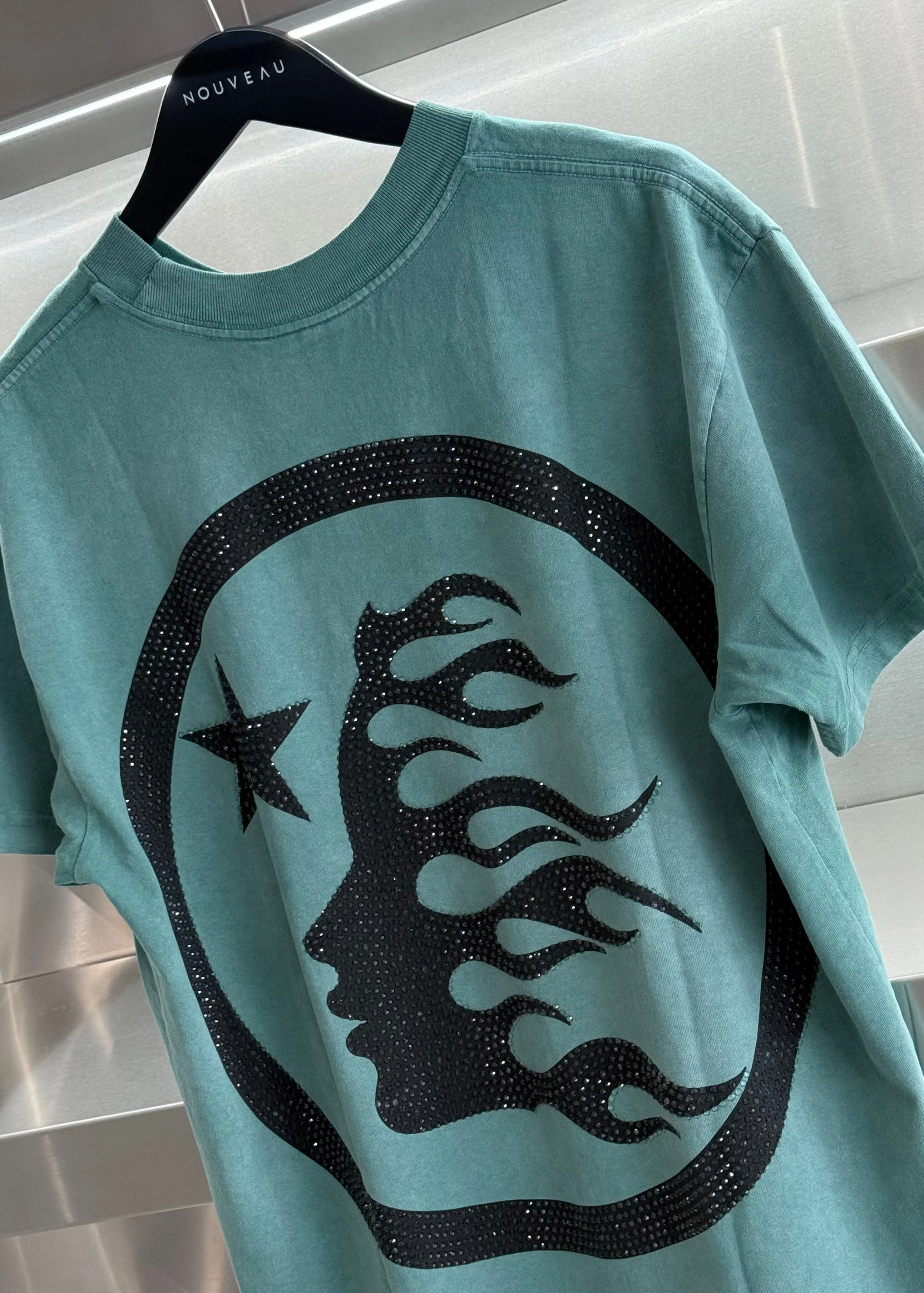 Hellstar | Classic Logo Tee (Rhinestones)  "Green" - Image 4