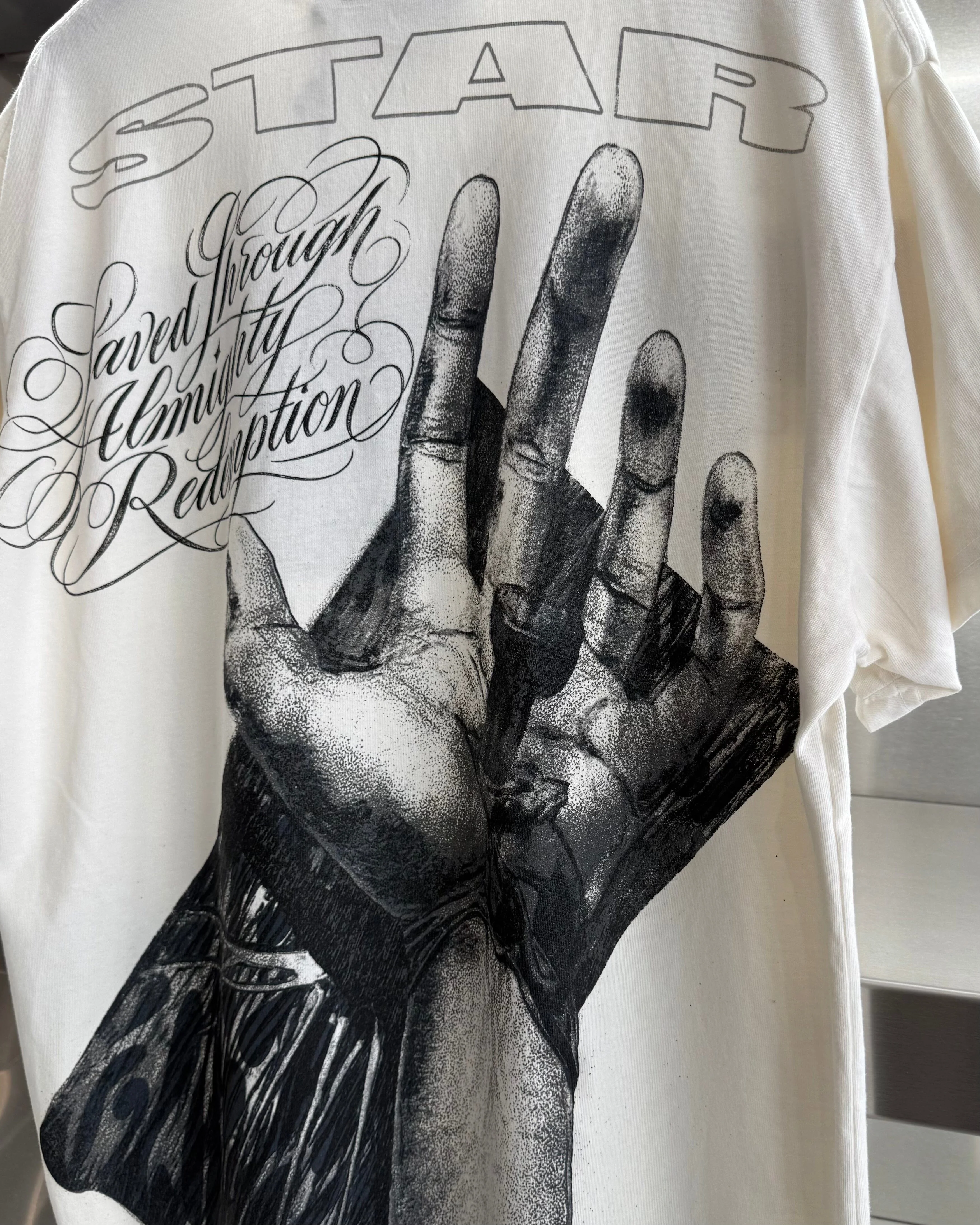 Hellstar | Jesus Eyes T-Shirt  "Vintage Cream" - Image 4