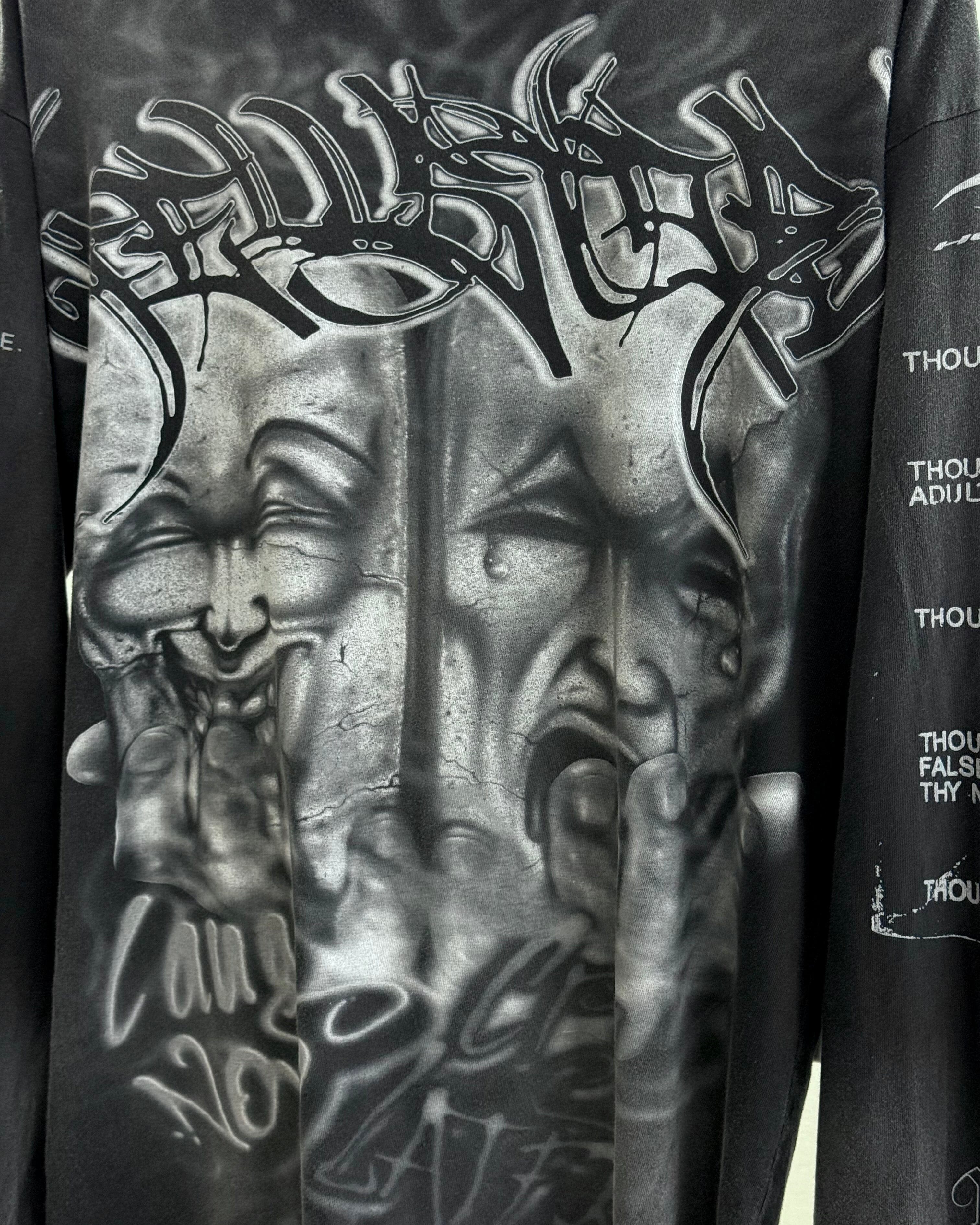 Hellstar | Laugh Now Cry Later Longsleeve T-Shirt "Vintage Black" - Image 3