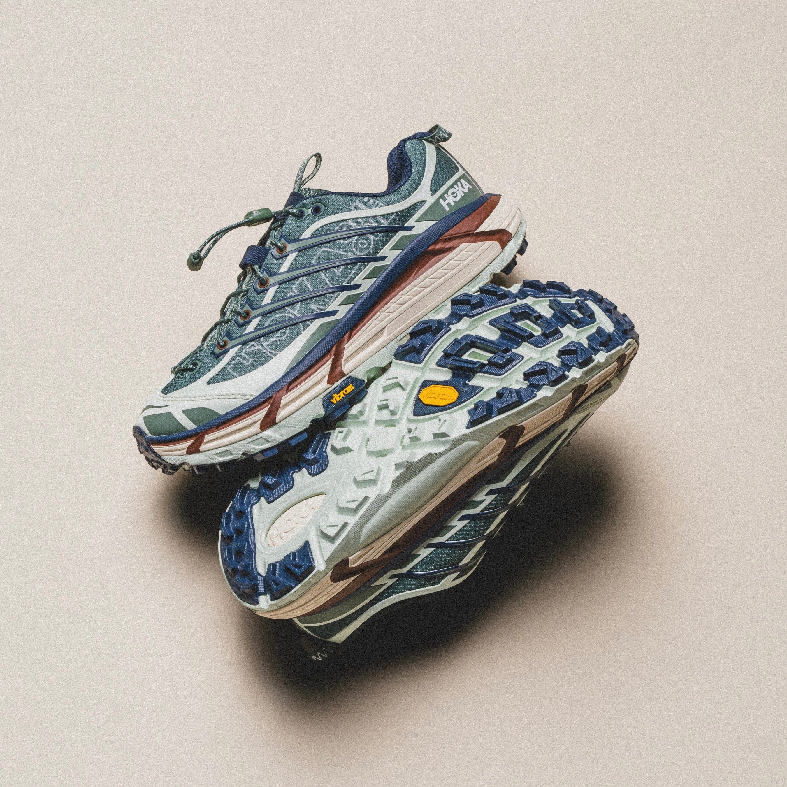 MENS HOKA | Mafate Three2 "Fern/ Navy" - Image 3