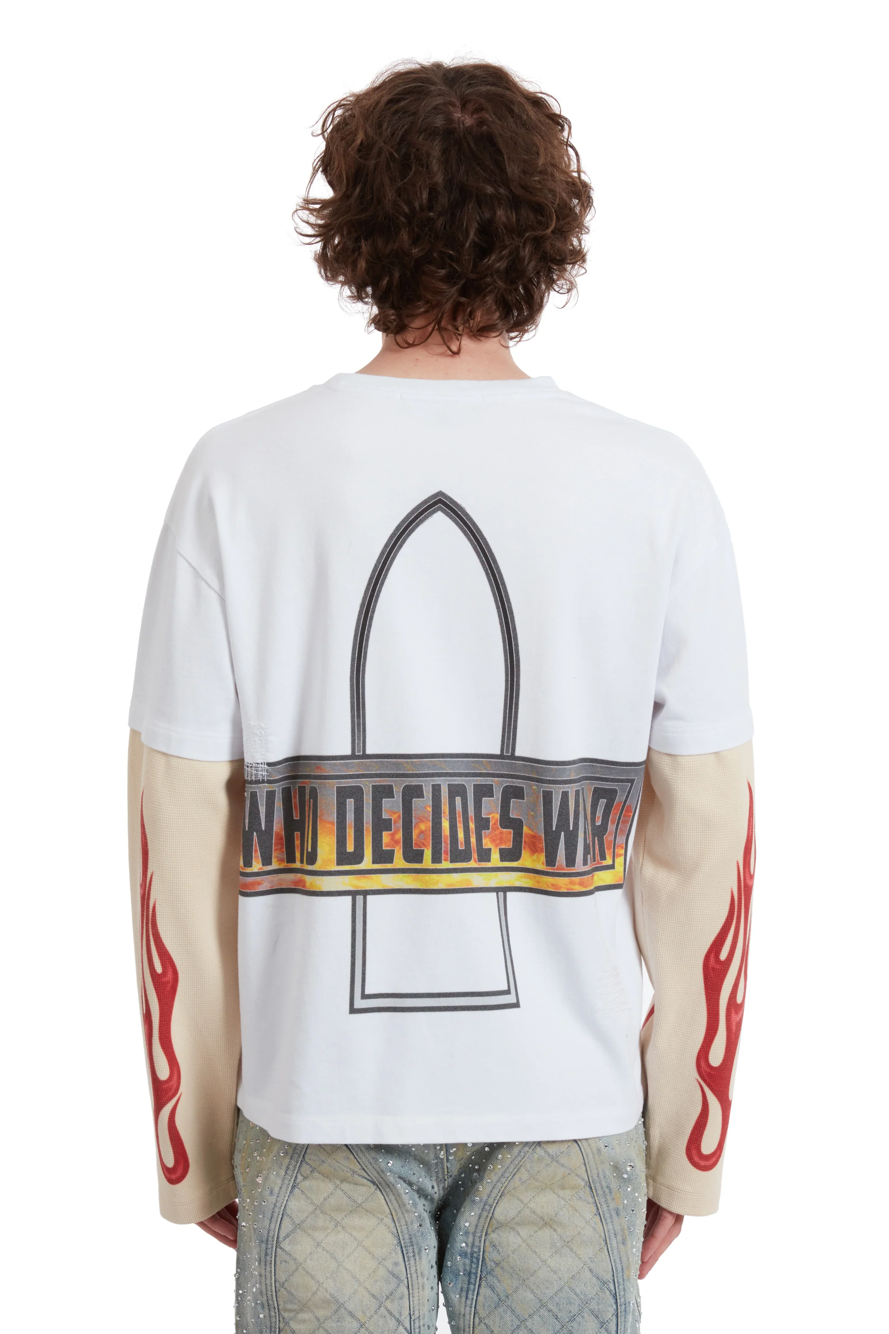 MENS Who Decides War | Flame Glass Double Jersey Longsleeve "Cloud" - Image 3
